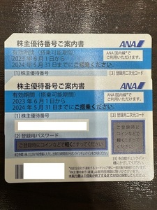 激安!!【大黒屋】①ANA 全日空 株主優待割引券 2枚 未使用 2024年5月31日まで有効 メッセージに発券用コードを案内可