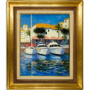 Art hand Auction Ölgemälde Fujishoshu Sommer Südspanien (Marbella) Ölgemälde Nr. F6 Gerahmtes Ölgemälde Handgeschriebenes Landschaftsgemälde, ausgewählt für Yacht Harbor Le Salon, Malerei, Ölgemälde, Natur, Landschaftsmalerei