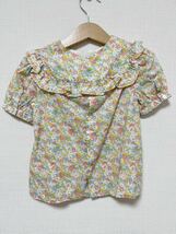 【子供服】ボンポワン ブラウス Bonpoint 花柄ブラウス半袖 サイズ4（104）中古 美品 送料込み_画像2