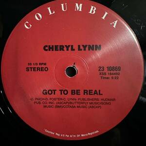 12'　CHERYL LYNN / GOT TO BE REAL , STAR LOVE　※ シュリンク付