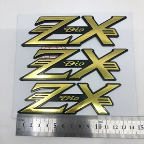 社外新品 ライブDIO AF34 AF35 ZX エンブレム 3枚/1SET 金の画像4