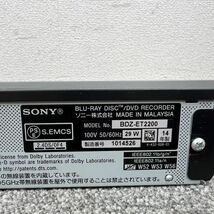 S421-H18-2329 SONY ソニー BluRay/DVD RECORDER ブルーレイ/DVD レコーダー BDZ-ET2200/1014526 オーディオ機器 通電確認済_画像7