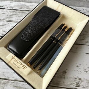 美品 PARKER パーカー 万年筆 ボールペン シャープペンシル ペンケース