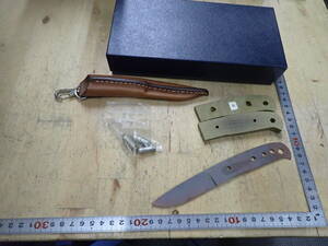 『I09D』Matrix-aida マトリックス　アイダ　ナイフ製作キット　3 Hilt less Dropped Hunter　ATS-34　Green　Canvas　Micarta 