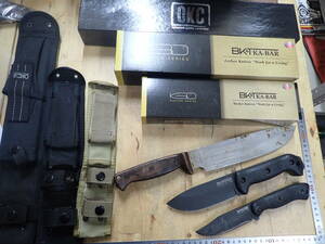 『I18T』OKC KA-BAR オンタリオ ケーバー シースナイフ 3本（3点）まとめてセット BK-2 BK-17 BUSHCRAFT WOODSMAN ジャンク 