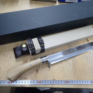 『I19C』晶之 作 剣鉈 木製柄 木製鞘 剣鉈 和式ナイフ トヨクニ 豊国 全長約425mmの画像1