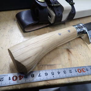 『I19C』晶之 作 剣鉈 木製柄 木製鞘 剣鉈 和式ナイフ トヨクニ 豊国 全長約425mmの画像3