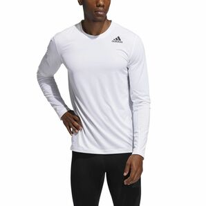 ●送料390円可能商品 アディダス ADIDAS 新品 メンズ テックフィット フィッティド ストレッチ 長袖Tシャツ 白 XXL[GL9893-XO] 三 参★QWERの画像2