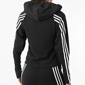 ★アディダス ADIDAS 新品 レディース 人気ライン 裏毛 トラックスーツ パーカー ジャケット 上下セット 黒 XL[SETH67030-OT] 五 参★QWER