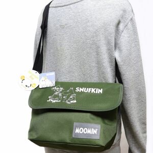 ★ムーミン MOOMIN スナフキン 新品 便利 カジュアル メッセンジャーバッグ ショルダーバッグ BAG かばん[MOOMIN-GRN1N] 一 六★QWER★