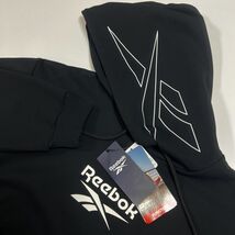 ★リーボック REEBOK 新品 メンズ ビッグロゴ 裏起毛 ストレッチ パーカー プルオーバー 黒 L[X6361RA-N9-L]二 弐★QWER_画像2