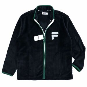 ★フィラ FILA 新品 メンズ 高品質 快適 保温 暖かい 両面 フリース ジャケット アウター 黒 Lサイズ [204116GC-N9-L] 一 二 弐★QWER