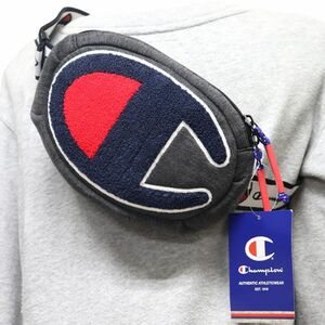 ★チャンピオン Champion 新品 ビッグロゴ ワッペン ボディバッグ ウエストバッグ BAG かばん 黒 [CH1028-0201N] 一 六★QWER QQAA-43