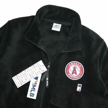 ★ロサンゼルス エンゼルス Angels MLB 新品 メンズ 保温 裏起毛 フリース ジャケット 黒 Mサイズ [C0360MAJ-05-M] 一 二 壱★QWER★_画像2