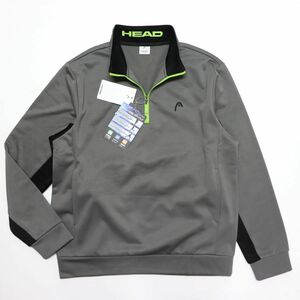 ★ヘッド ゴルフ HEAD GOLF 新品 メンズ 保温 裏起毛 ハーフジップ 長袖 シャツ ジャケット 灰 XL [1234081C2H-10-LL] 一 二 参★QWER★