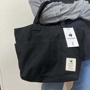 ★ルコック le coq sportif 新品 便利 ポケットいっぱい シンプル トートバッグ ハンドバッグ BAG 鞄 バッグ 黒 [36362-001]一 六★QWER★