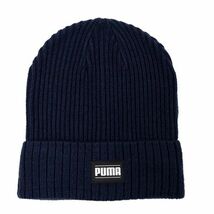 ●送料390円可能商品 プーマ PUMA 新品 保温 防寒 リブ クラシック カフ ビーニー ニット帽 キャップ 帽子 紺 [024038-02] 七★QWER★_画像2