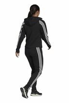 ★アディダス ADIDAS 新品 レディース 人気ライン 裏毛 トラックスーツ パーカー ジャケット 上下セット 黒 [SETH67030-M] 五 壱★QWER★_画像3