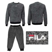 ★フィラ ゴルフ FILA GOLF 新品 メンズ 保温 防寒 もこもこ 上下セット SET スーツ 灰 XL [781400GMGY1N-LL] 一 五 参★QWER_画像2