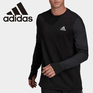 ★アディダス ADIDAS 新品 メンズ M REFLECTIVE クルースウェット トレーニング AEROREADY シャツ 黒 XXLサイズ[H58566-XO] 二 零★QWER