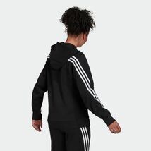 ★アディダス adidas 新品 レディース スリーストライプス フード付き トラックトップ パーカー 黒 Mサイズ [H57287-M] 二 壱★QWER_画像2