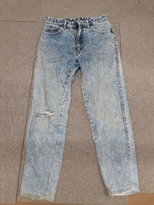  clothing ] Vintage BOBSON Bobson jeans W31 old clothes men's damage American Casual fashion present condition 
