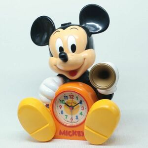 088a 簡易動作確認済 Disney Time ミッキーマウス ディズニー 目覚まし時計 置時計 アナログ FD412A ジャンク