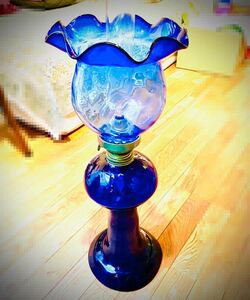  extra-large oil lamp retro color glass 