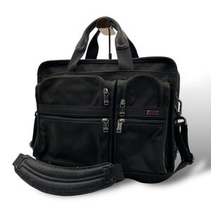 良品 TUMI トゥミ 2866 2way ブラックメンズ ビジネスバッグ クロスボディ 収納大 A4収納可能 黒 レザー ブリーフケース