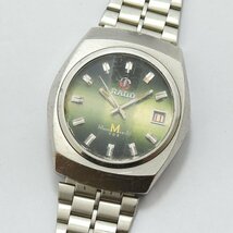 1円 可動品 腕時計 ラドー RADO マンハイム 702 機械式 自動巻 メンズ グリーン系 同梱不可_画像1