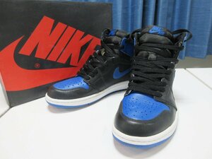 〇1000円～美品 ナイキ NIKE AIR JORDAN 1 RETRO HIGH OG ROYAL エアジョーダン1 ロイヤル 555088-007 スニーカー 26.5㎝