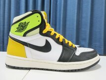 〇1000円～美品 ナイキ NIKE AIR JORDAN 1 RETRO HIGH OG VOLT GOLD エアジョーダン1 ボルト ゴールド 555088-118 スニーカー 27㎝_画像4