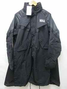 1000円～未使用 ナイキ NIKE ×sacai サカイ 22AW NRG TRENCH JACKET ロゴ プリント トレンチ ジャケット コート DQ9028-010 黒S