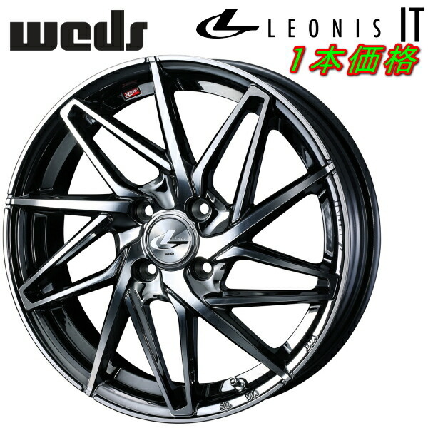 Weds LEONIS IT ホイール1本 ブラックメタルコート/ミラーカット 6.0-16インチ 4穴/PCD100 インセット+50
