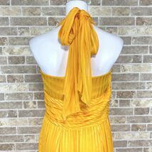 1円 ドレス VA VA VOOM USA ホルターネックドレス L USサイズ プリーツ 黄オレンジ系 カラードレス キャバドレ 中古２９０７_画像7