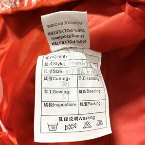 1円 ドレス ロングドレス 009 大きめサイズ 赤 カラードレス キャバドレ 発表会 イベント 中古２９４５の画像9