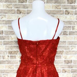 1円 ドレス キャミタイプワンピース 赤 カラードレス キャバドレ 発表会 イベント 中古２９９８の画像8