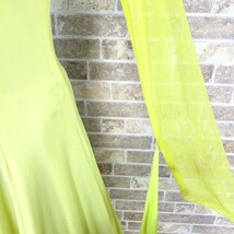 1円 社交ダンスドレス 黄緑 ダンス衣装ドレス カラードレス 　発表会　舞台衣装 イベント　中古２６５２_画像9
