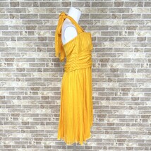 1円 ドレス VA VA VOOM USA ホルターネックドレス L USサイズ プリーツ 黄オレンジ系 カラードレス キャバドレ 中古２９０７_画像2