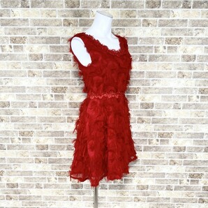 1円 ドレス Qian Yi Hui ワンピース S 赤 カラードレス キャバドレ 発表会 イベント 中古２９６８の画像2