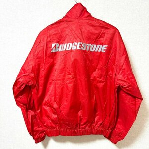 (^w^)b BRIDGESTONE ブリヂストン 80s 90s ヴィンテージ ジップアップ ジャケット ジャンパー 裏地 フリース Albelt レッド FREE 8313EE