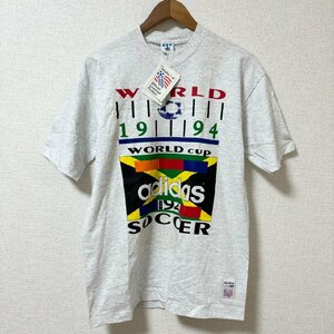 (^w^)b USA製 adidas アディダス デッドストック タグ付き 80s 90s ヴィンテージ WorldCup Official Licensed Product 半袖 Tシャツ8370EE