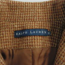 ◆良品 イタリア製◆ RALPH LAUREN ラルフローレン 胸刺繍 ツイード ブレザー ジャケット ブラウン 茶 レディース 9 M ◆送料無料◆ 0924C0_画像5