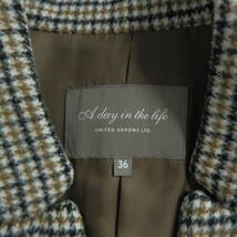 ◆美品 送料無料◆ UNITED ARROWS A day in the life ユナイテッドアローズ ウール混 チェック ロング コート レディース　1014C0_画像7