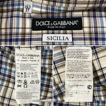 DOLCE&GABBANA SICILIA イタリア製 チェック ウエスタン 長袖シャツ メンズ 37サイズ ドルチェ&ガッバーナ ドルガバ D＆G 柄シャツ 4010117_画像4