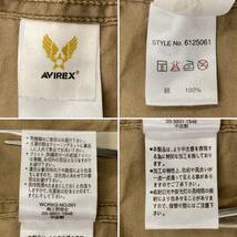 AVIREX 刺繍 ワッペン ROUTE66 ミリタリーシャツ ベージュ メンズ XLサイズ 大きいサイズ アヴィレックス アビレックス 長袖シャツ 4020009_画像3