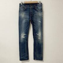 Nudie Jeans THIN FINN ダメージ加工 スキニージーンズ ストレッチ W31 ヌーディージーンズ シンフィン スリム デニムパンツ 4010142_画像1