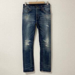 Nudie Jeans THIN FINN ダメージ加工 スキニージーンズ ストレッチ W31 ヌーディージーンズ シンフィン スリム デニムパンツ 4010142