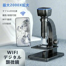 人気推薦 デジタル顕微鏡 USB 2000倍 Bタイプ LED光源 スマホ デスクトップ パソコン PC 電子回路 入門者向け 地質 昆虫 観察_画像1