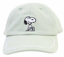 スヌーピー ピーナッツ キャップ まったりスヌーピー SNOOPY PEANUTS キッズ レディース サイズ調節可能★ミント★新品_画像3